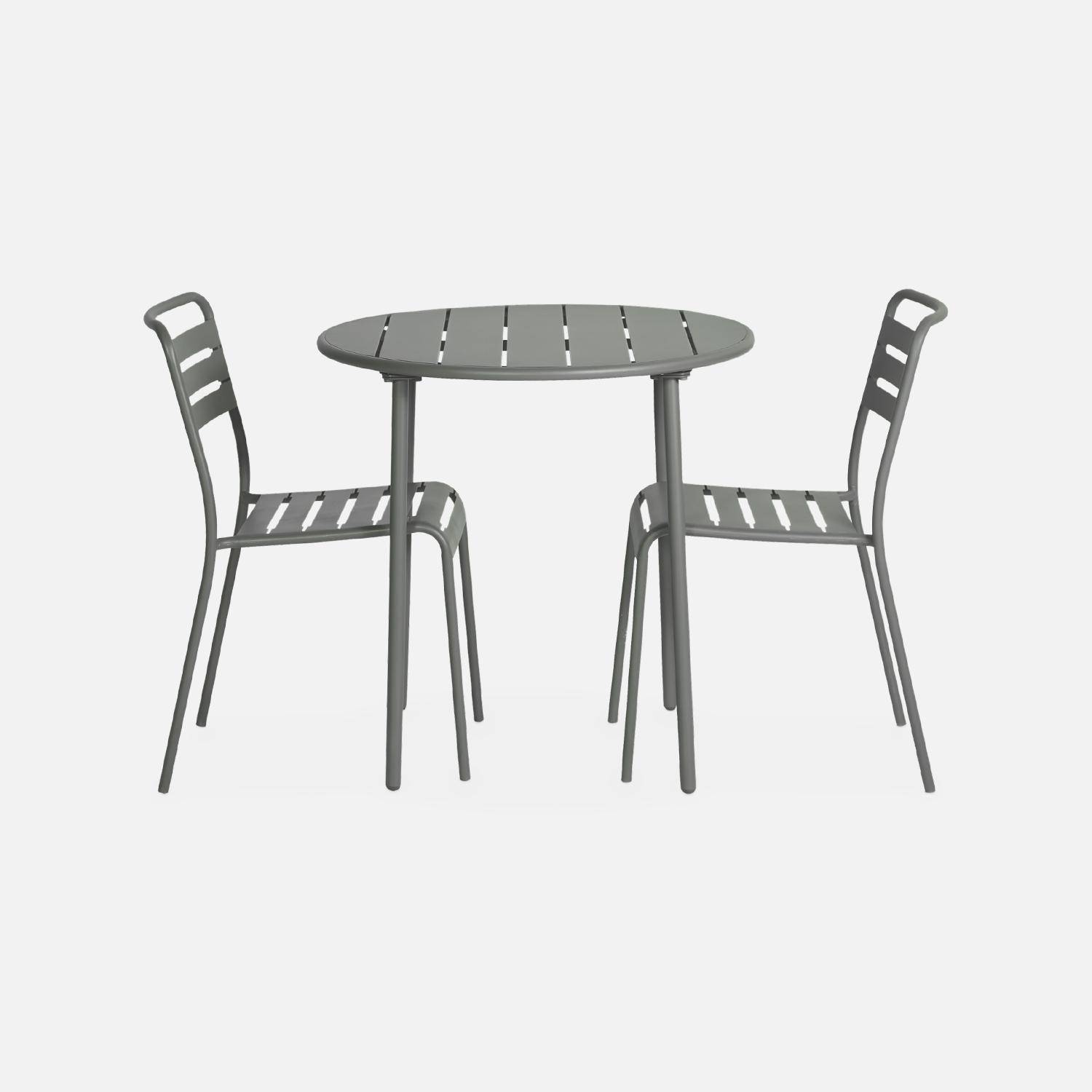 Table de jardin métal savane Amélia avec 2 chaises, traitement antirouille,sweeek,Photo4
