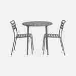 Metall-Gartentisch mit 2 Stühlen, Gartentisch für 2 Personen, Amelia Savanne Ø 75 x H72,5cm Photo4