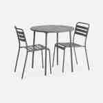 Metall-Gartentisch mit 2 Stühlen, Gartentisch für 2 Personen, Amelia Savanne Ø 75 x H72,5cm Photo3