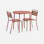 Amélia terracotta metalen tuintafel met 2 stoelen, roestbestendige afwerking Photo3