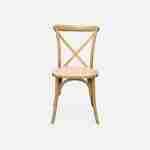 Lot de 2 chaises de bistrot en bois de cédrèle naturel, vintage, assise en rotin, empilables Photo4
