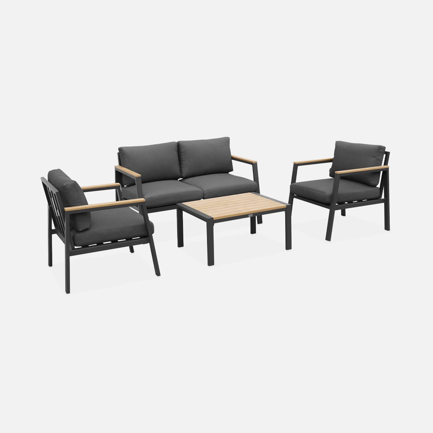 Gartenmöbel Set aus Aluminium und Polywood 4-Sitzer  | sweeek