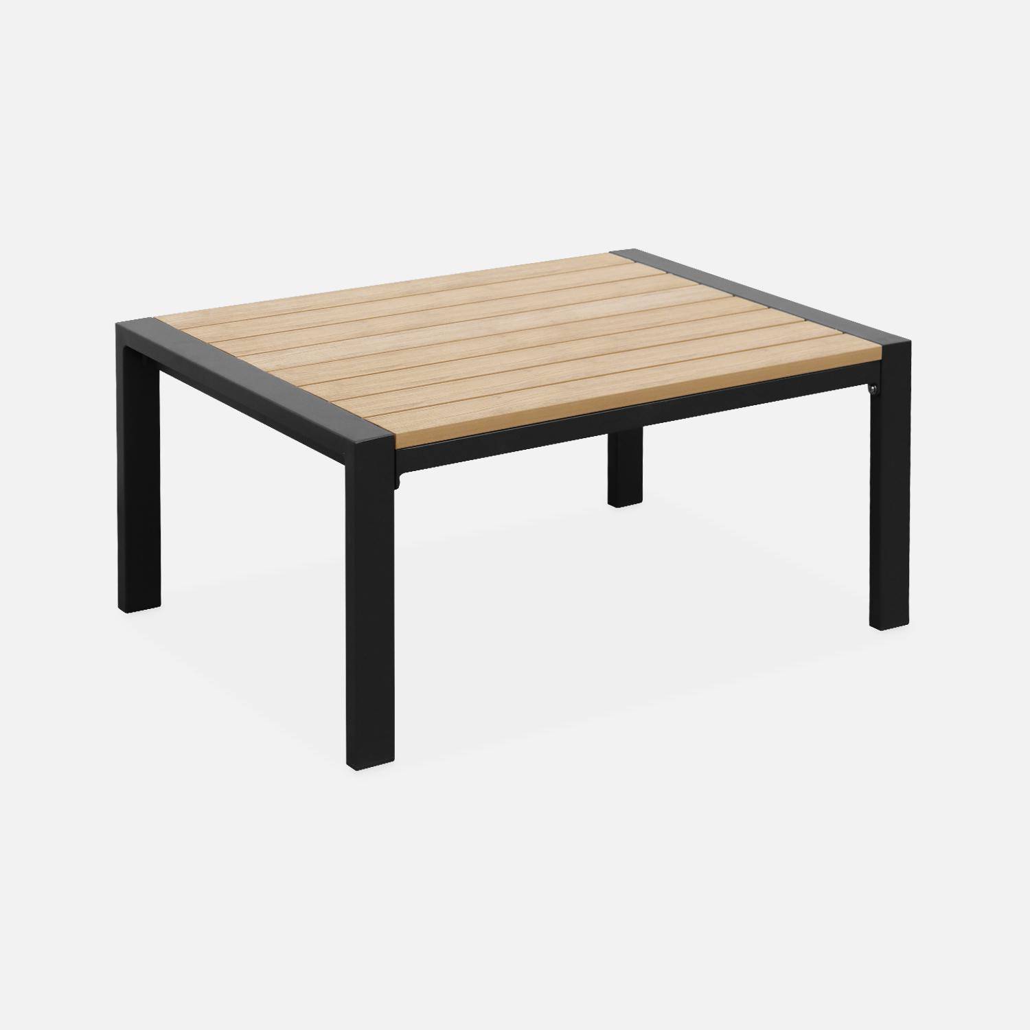 Salon de jardin Casoria, gris foncé, aluminium et polywood 4 places, 1 canapé, 2 fauteuils, 1 table basse,sweeek,Photo9