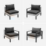 Set di mobili da giardino VELLETRI, grigio scuro, alluminio, resina intrecciata, 5 posti L68 x P74 x H63/76cm Photo7