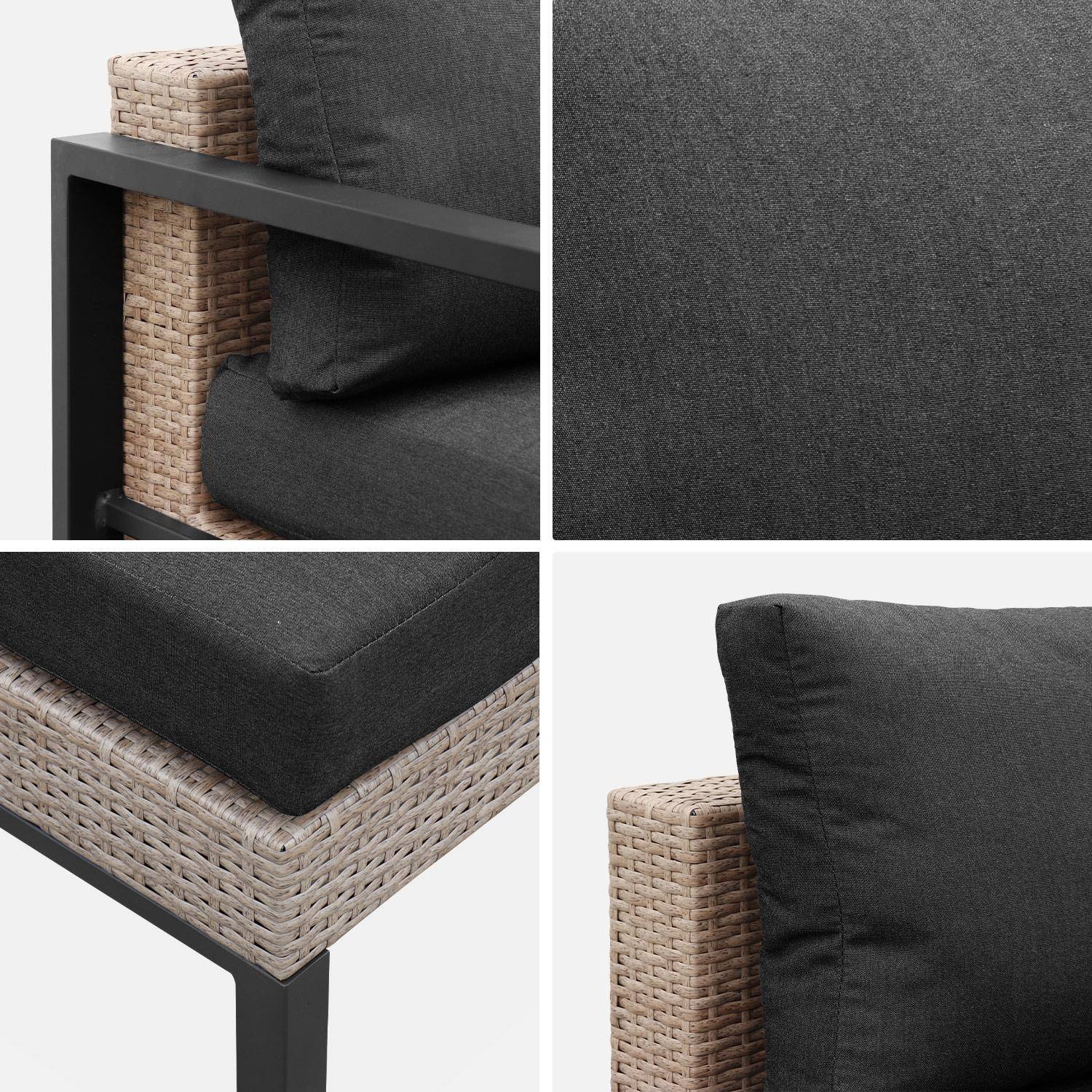 Donkergrijze loungeset, Velletri, aluminium, wicker, 5-zits B68 x D74 x H63/76cm,sweeek,Photo10