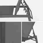 Set di 2 sedie a sdraio antracite, 5 posizioni, textilene e metallo, FLORA, L155 x P59 x H106cm Photo6