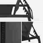 Conjunto de 2 espreguiçadeiras pretas, 5 posições, textilene e metal, FLORA, L155 x P59 x A106cm Photo6