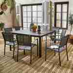 Ausziehbarer Gartentisch aus Aluminium + 8 stapelbare Gartensessel, Anthrazit Photo3
