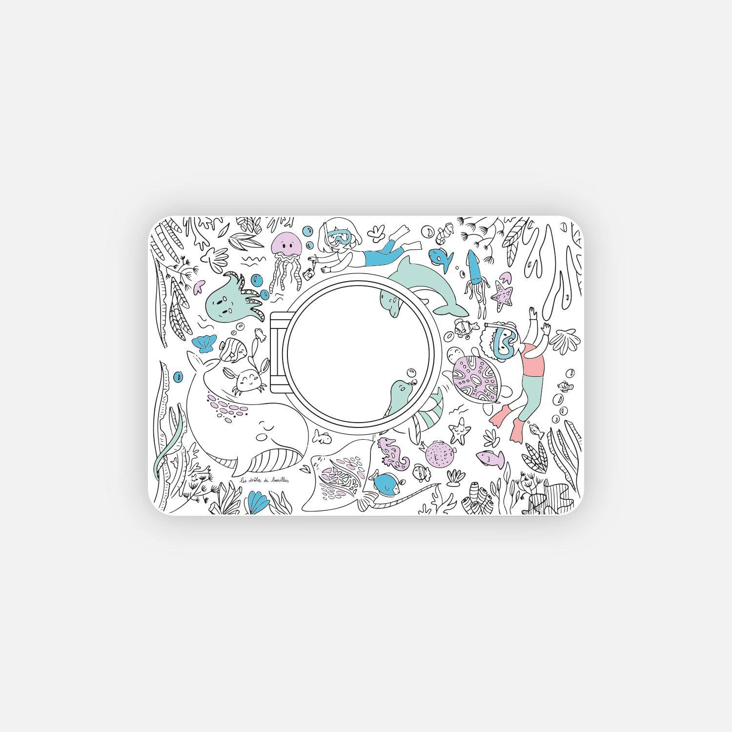 Coloriboard Océan 95 x 65 cm avec 8 feutres lavables, tableau à colorier Photo5
