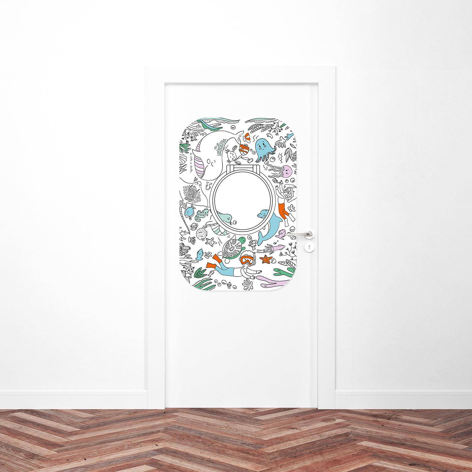 Coloriboard Océan 95 x 65 cm avec 8 feutres lavables, tableau à colorier Photo3