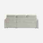 Sofá-cama de canto Milano de 3 lugares em tecido boucle branco, cadeirão de canto reversível, caixa de arrumação, cama modular Photo6