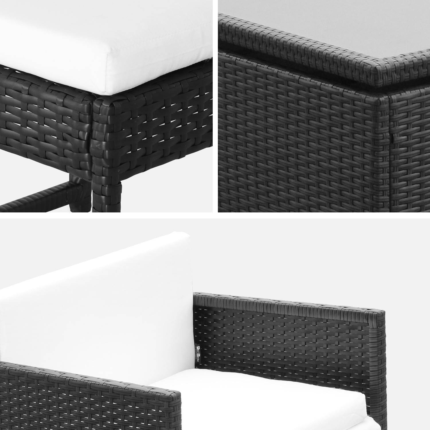 Table de jardin encastrable résine tressée 10 places : 6 chaises, 4 poufs 172 x 109,5 x 73 cm  Photo6