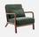 Kaki velours fauteuil, gebeitst rubberhout | sweeek
