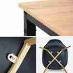 Esstisch Loft rechteckig Metall Holzdekor + Satz von 4 skandinavischen Stühlen schwarz Photo8