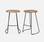 Pair of industrial metal and wooden bar stools, 44x36x65cm, Natural | sweeek