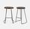 Pair of industrial metal and wooden bar stools, 44x36x65cm, Light Walnut | sweeek