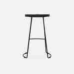 Pair of industrial metal and wooden bar stools, 44x36x65cm, Jaya, Light Walnut, Mango wood seat, black metal legs Photo7