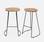 Pair of industrial metal and wooden bar stools, 47x40x75cm, Natural | sweeek