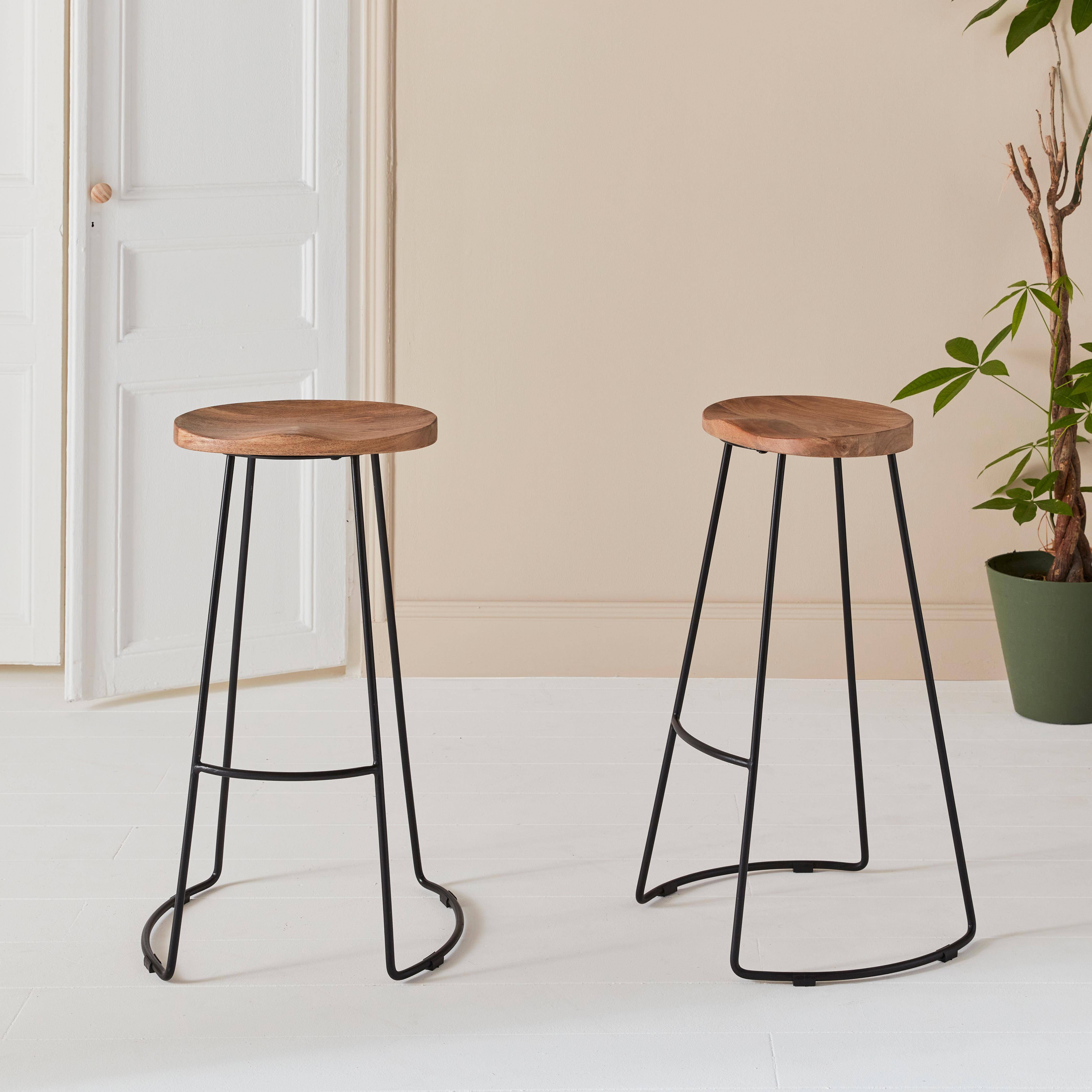 Industrial metal store bar stools