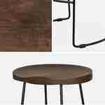 Set of 4 industrial metal and wooden bar stools, 47x40x75cm, Jaya, Light Walnut, Mango wood seat, black metal legs Photo7