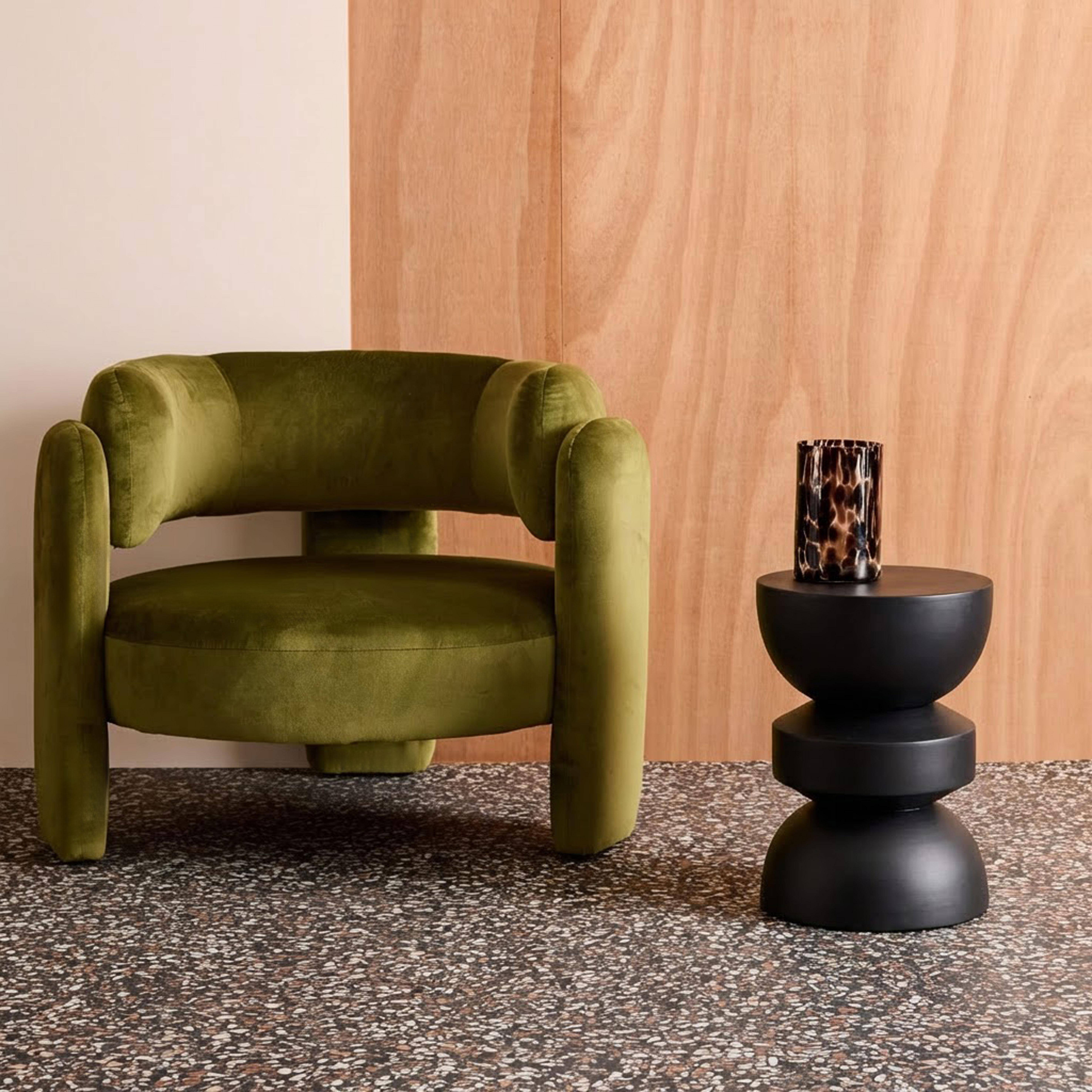 Beistelltisch, Sofaende, Nachttisch aus Metall, schwarz, Assa, Ø32 x H 43,5cm Photo2