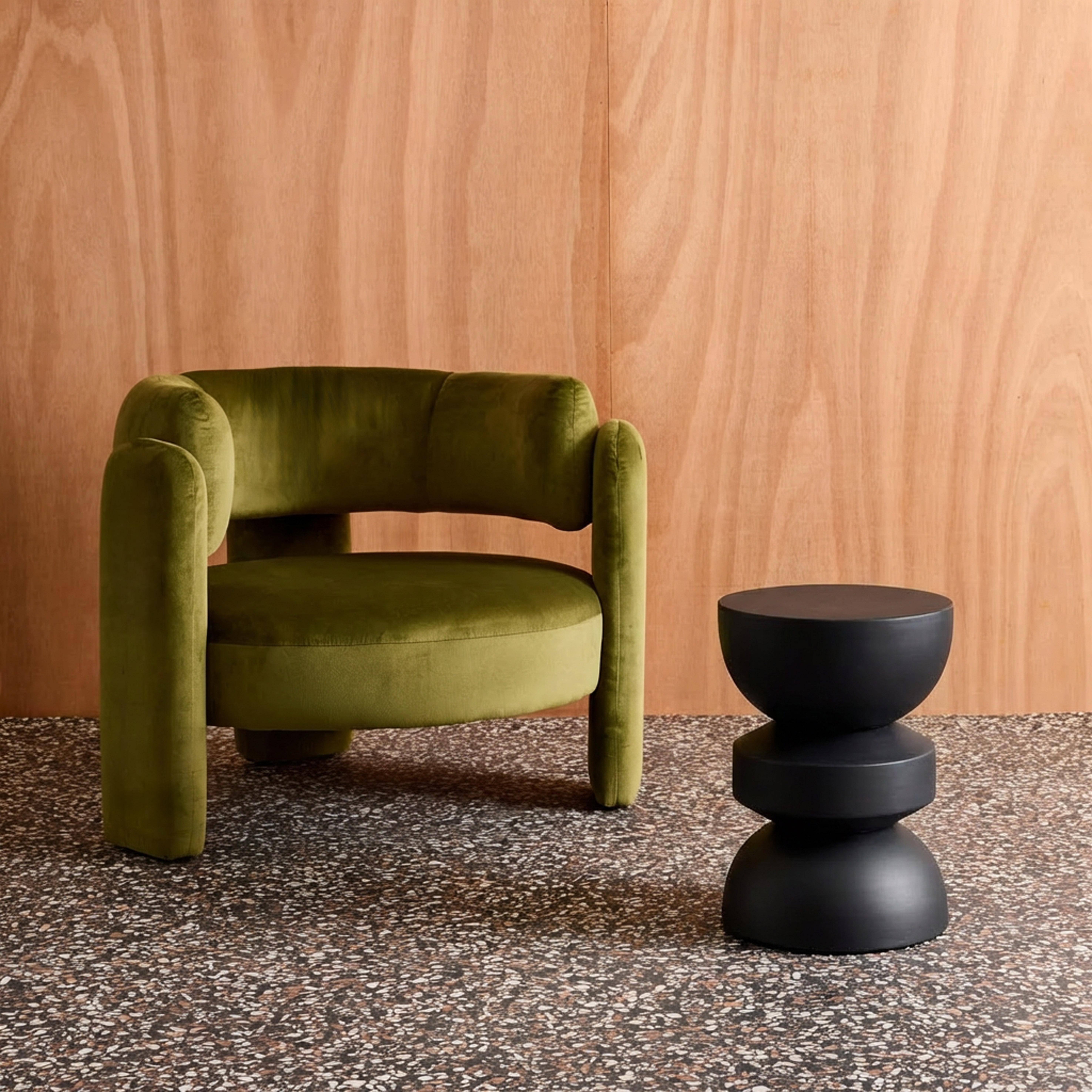 Beistelltisch, Sofaende, Nachttisch aus Metall, schwarz, Assa, Ø32 x H 43,5cm,sweeek,Photo4