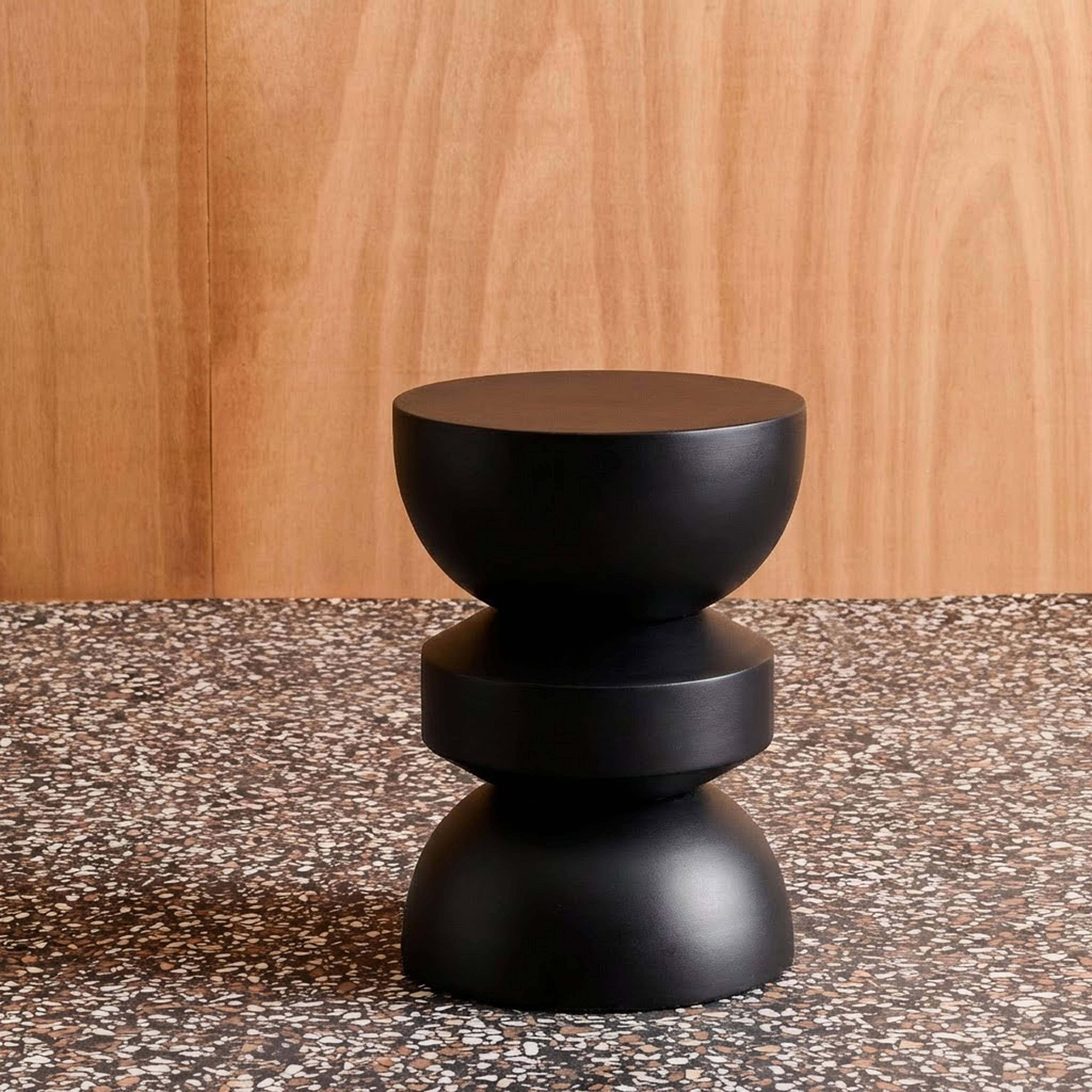 Beistelltisch, Sofaende, Nachttisch aus Metall, schwarz, Assa, Ø32 x H 43,5cm,sweeek,Photo1