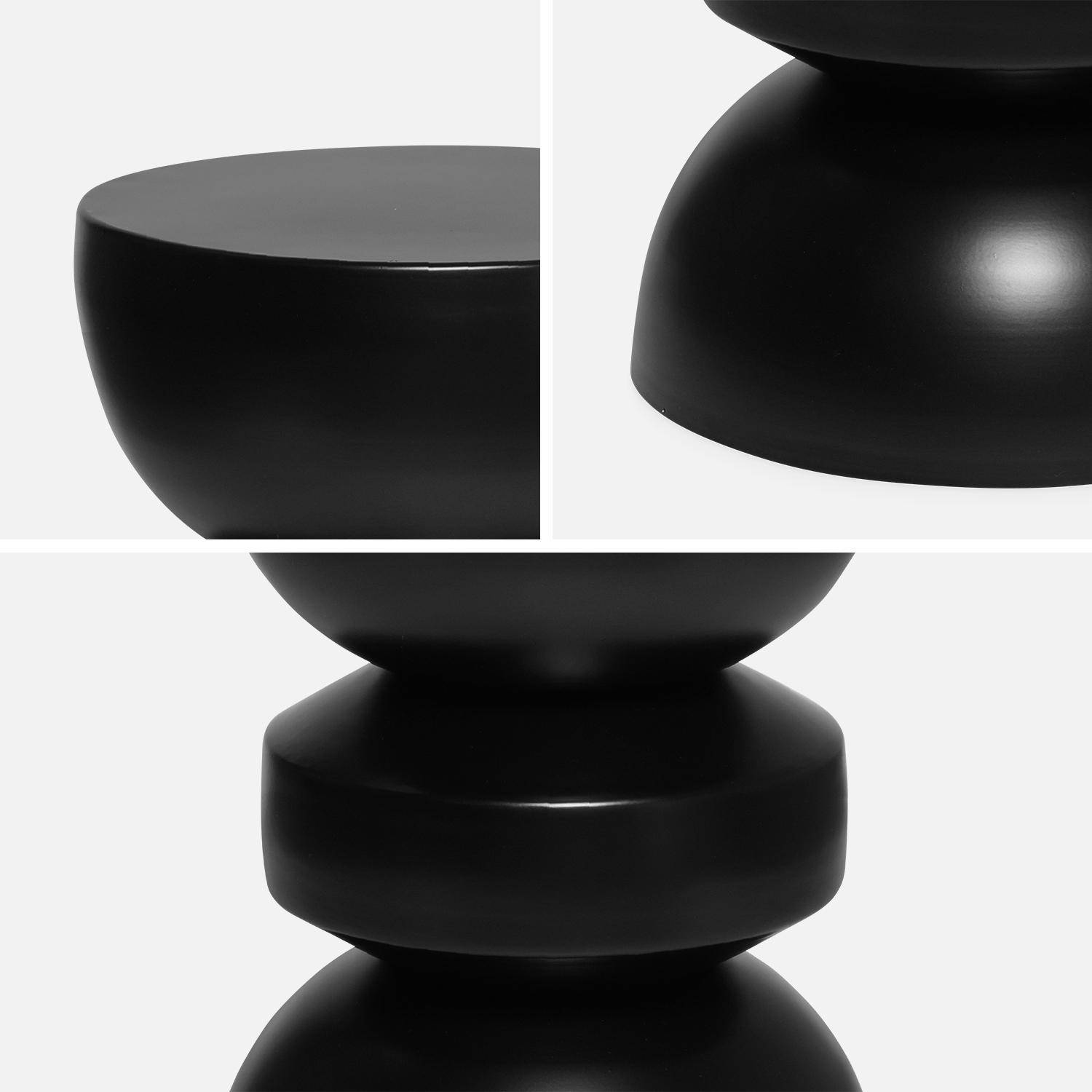 Bijzettafel, nachtkastje in metaal, zwart, Assa, Ø32 x H 44,5cm Photo3