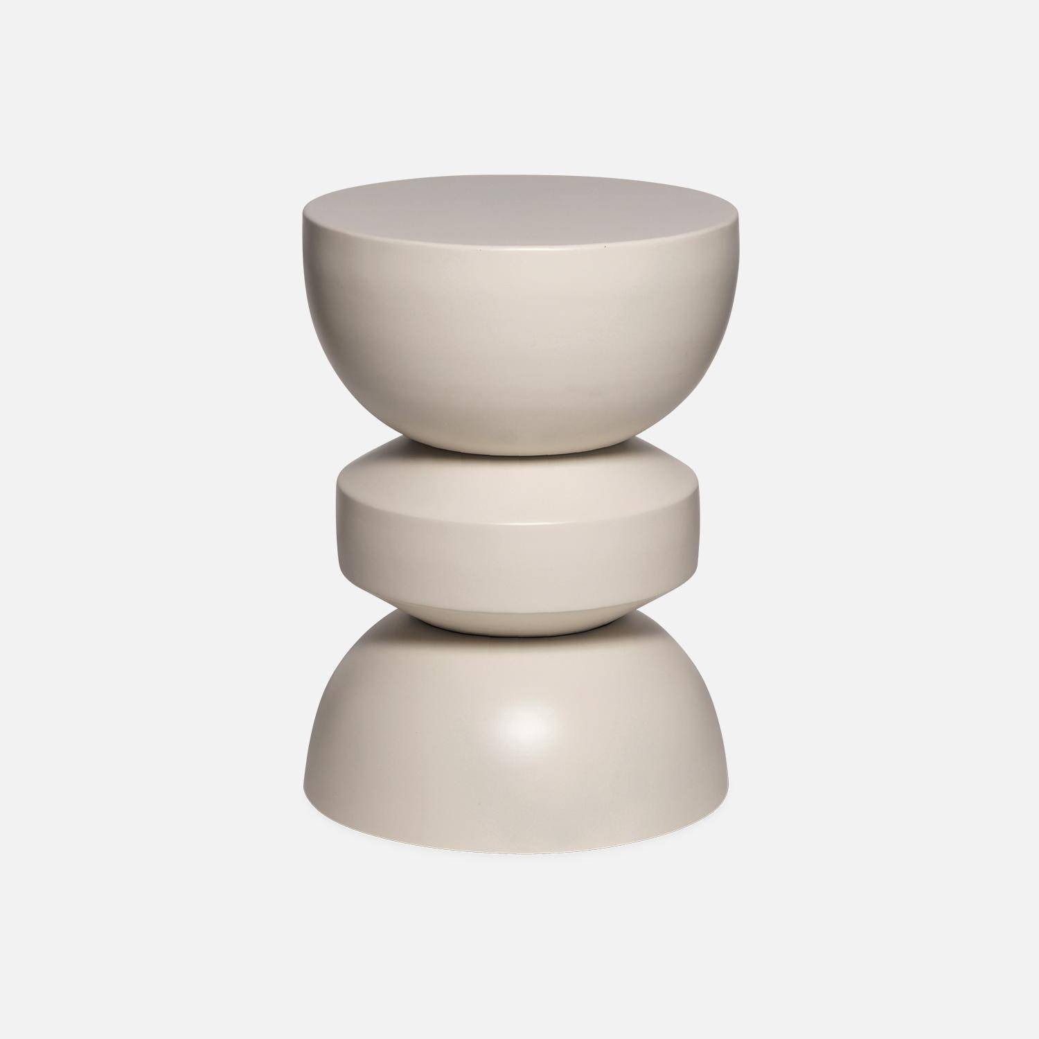 Mesa auxiliar, final de sofá, mesa de cabeceira de metal Creme - 32x32x43.5 cm,sweeek,Photo5