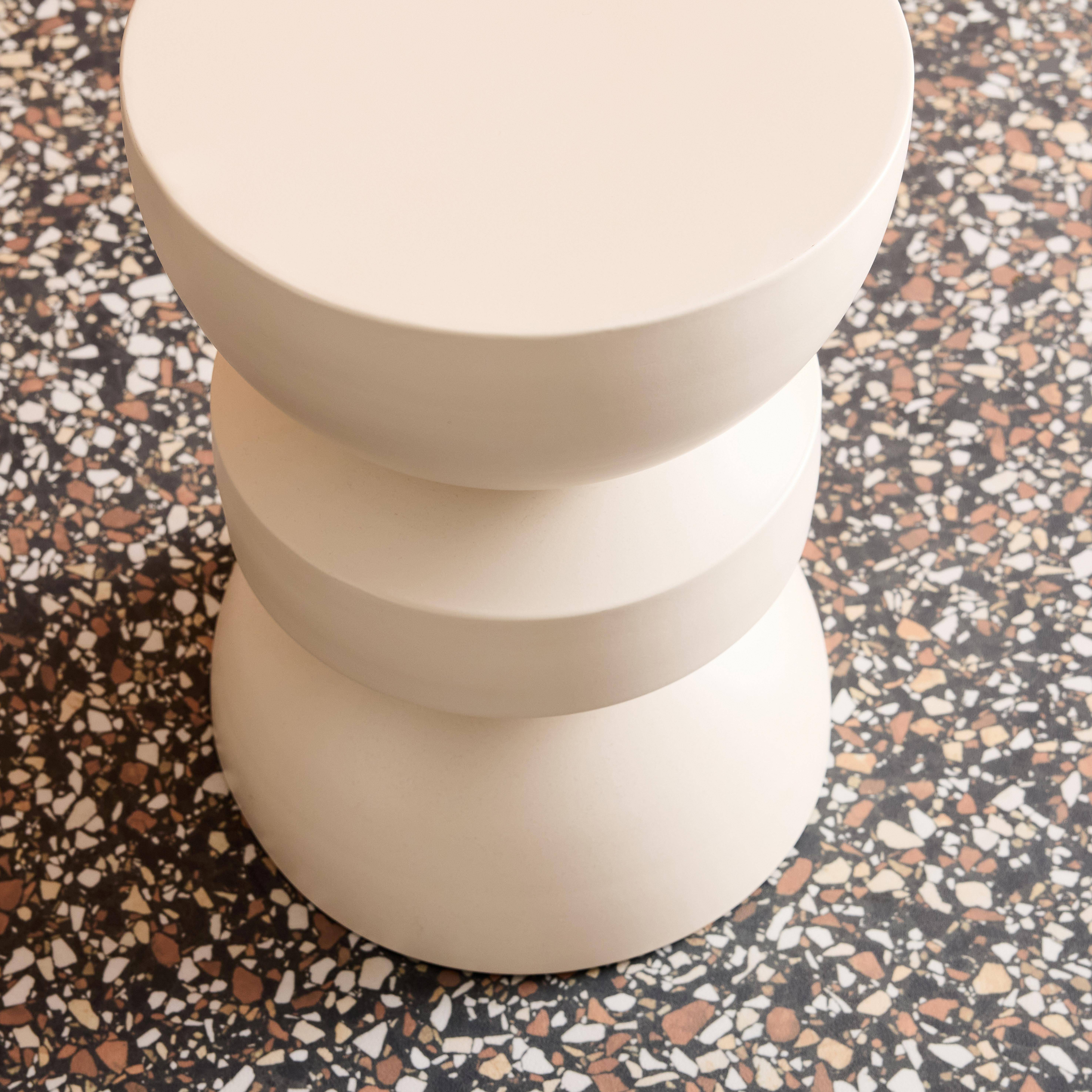 Beistelltisch, Sofaende, Nachttisch aus Metall, elfenbeinweiß, Assa, Ø32 x H 43,5cm Photo5