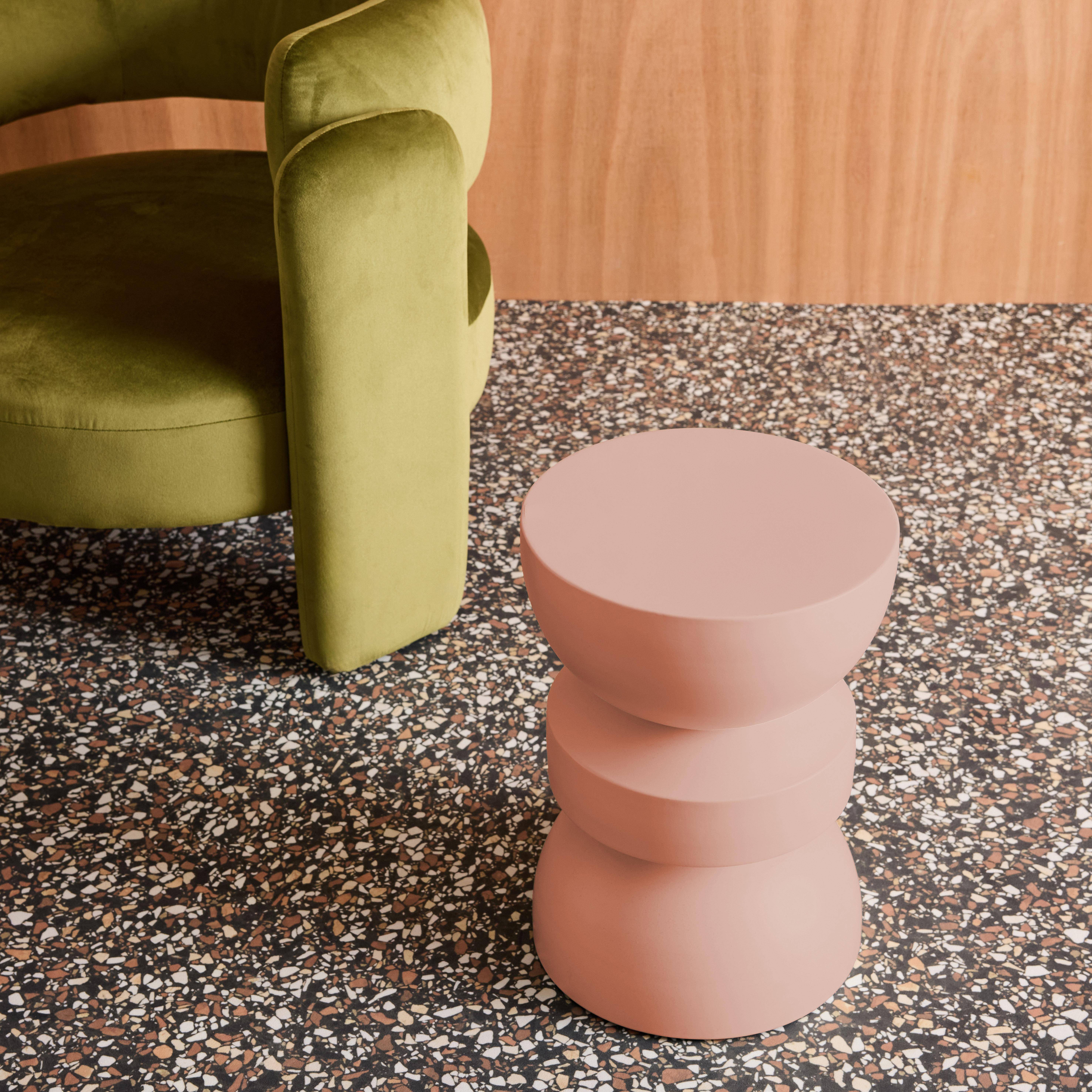 Table d'appoint, bout de canapé, table de chevet en métal, rose, Assa, Ø32 x H 43,5cm,sweeek,Photo3