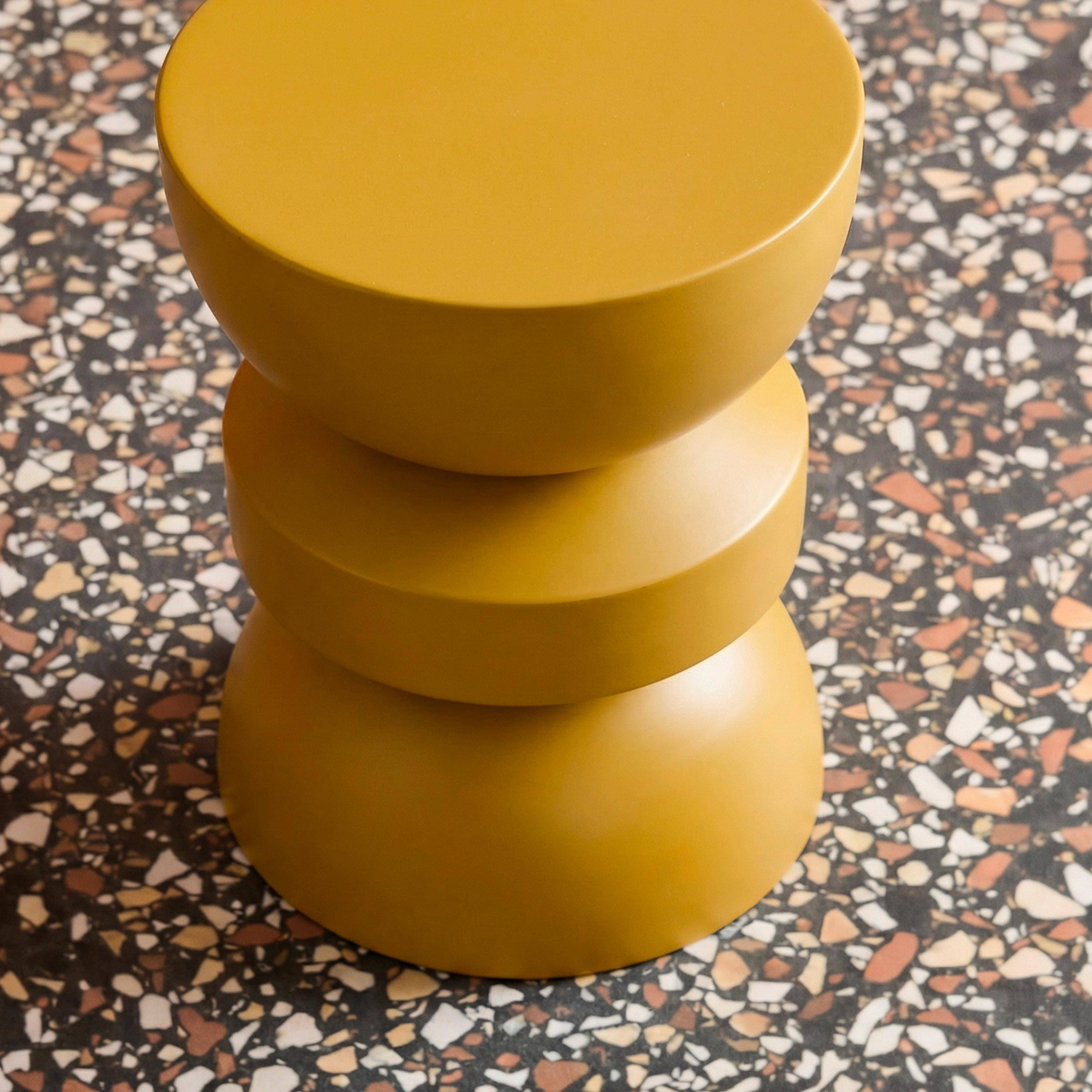 Stolik boczny, metalowy stolik nocny, musztardowy, Assa, Ø32 x wys. 44,5 cm,sweeek,Photo5