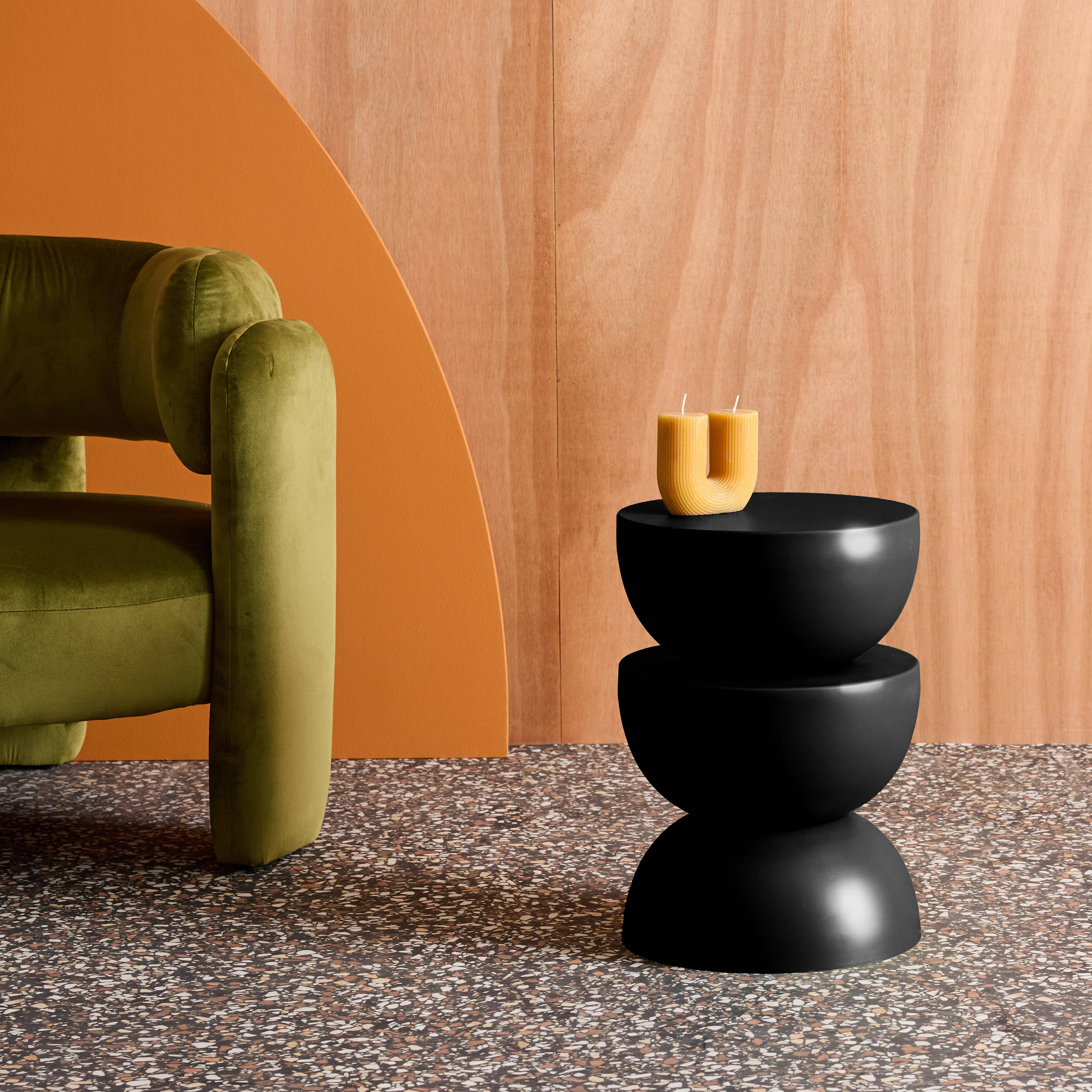 Beistelltisch, Sofaende, Nachttisch aus Metall, schwarz, Coumba, Ø32 x H 46,5cm,sweeek,Photo1