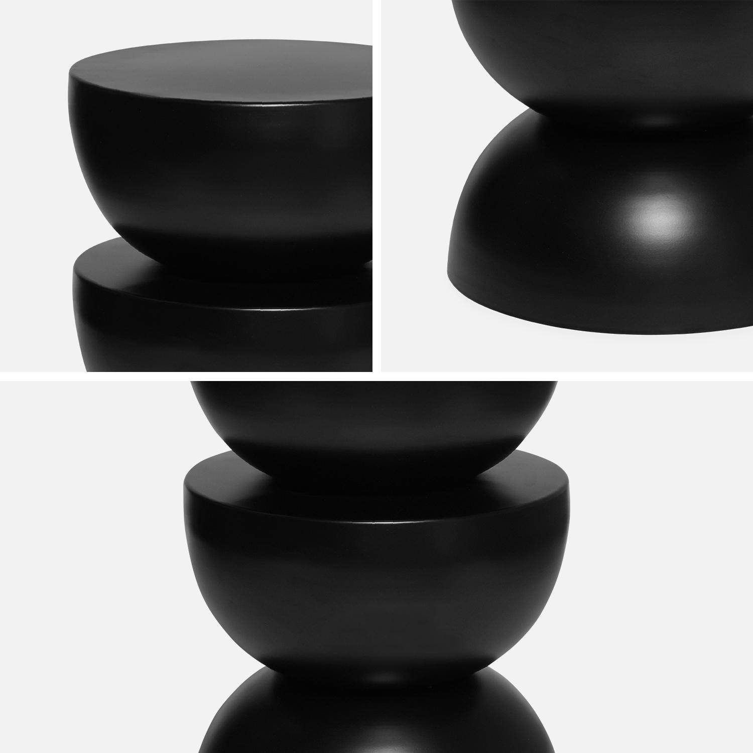 Mesilla auxiliar, extremo del sofá, mesilla de metal, negro, Coumba, Ø32 x A 46,5cm,sweeek,Photo3