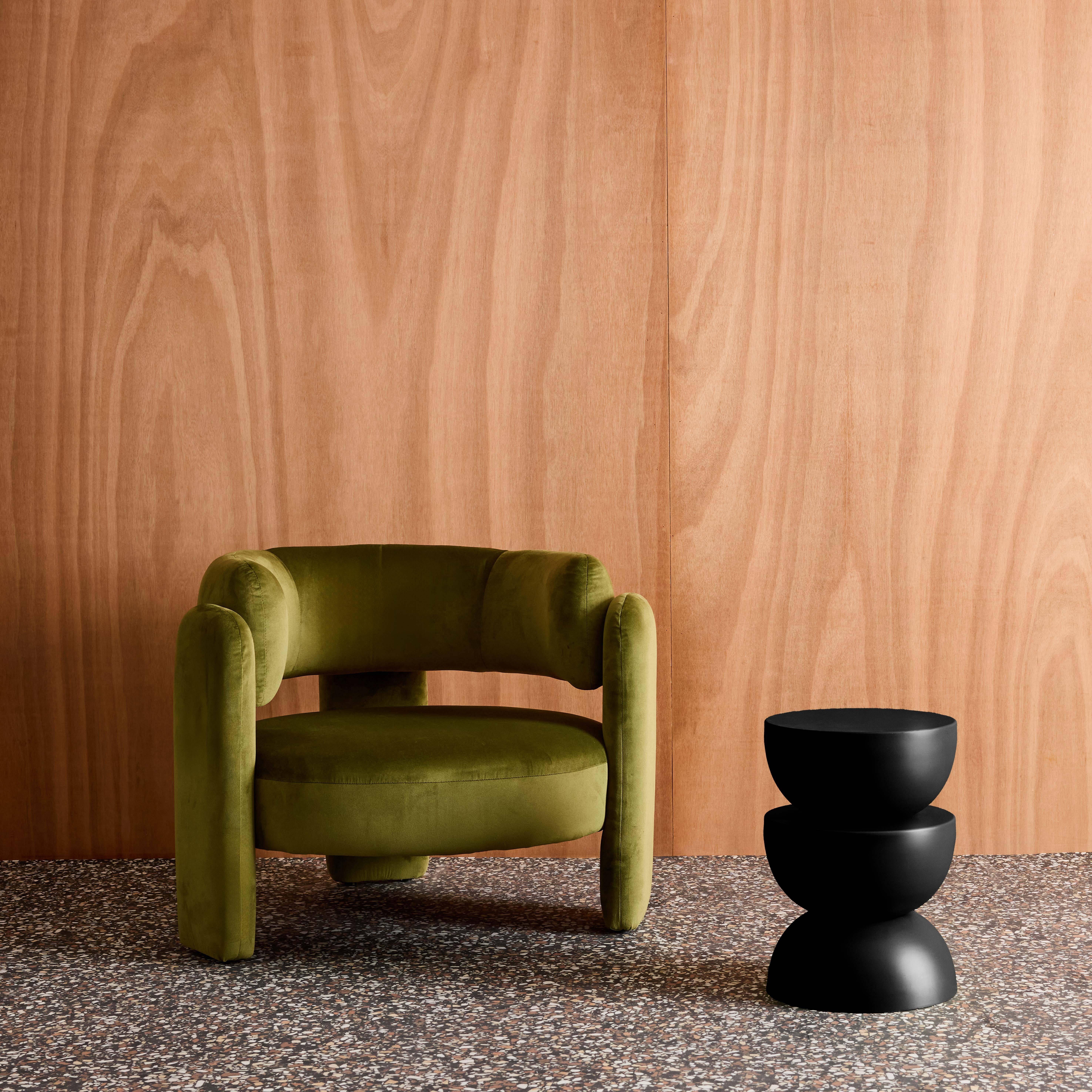 Beistelltisch, Sofaende, Nachttisch aus Metall, schwarz, Coumba, Ø32 x H 46,5cm Photo2