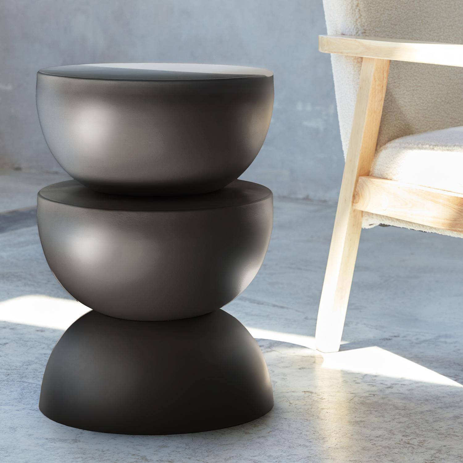 In Round Industriële Bijzettafel – 3 Stuks – 58 x 30 x 50 cm – Zwart
