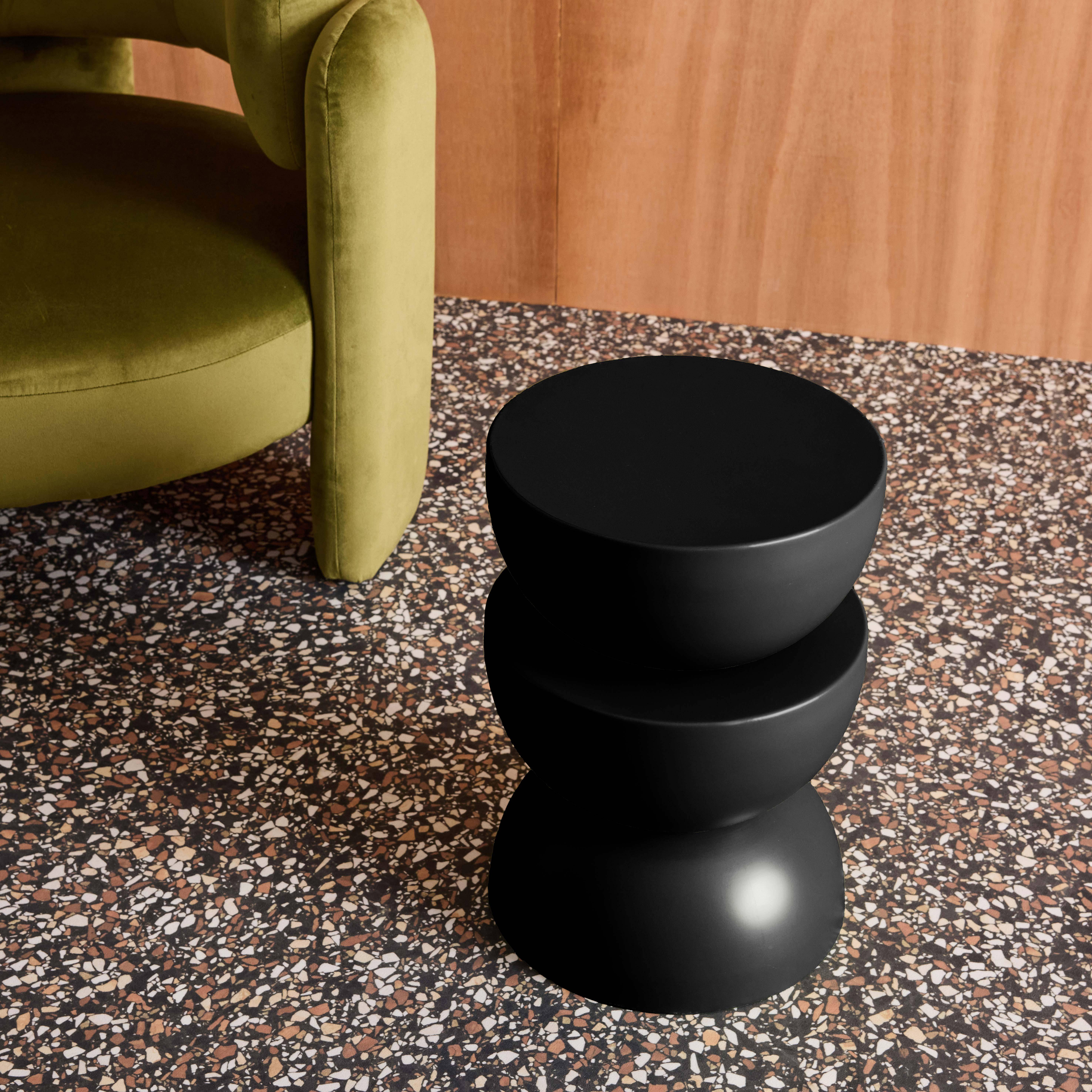 Beistelltisch, Sofaende, Nachttisch aus Metall, schwarz, Coumba, Ø32 x H 46,5cm,sweeek,Photo3