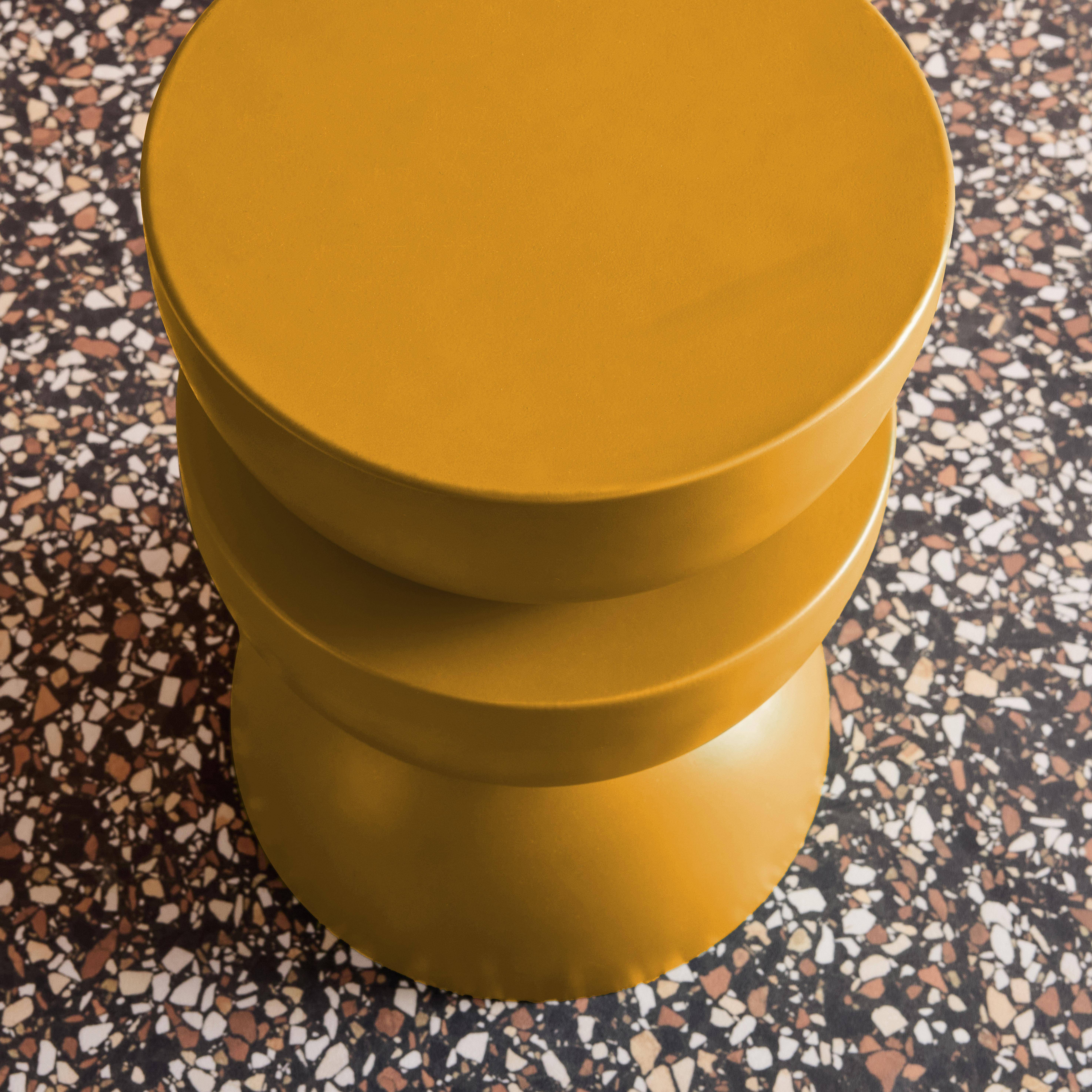 Bijzettafel, hoektafel, nachttafeltje in metaal Ø32 x 46,5cm mosterd - Coumba Photo4