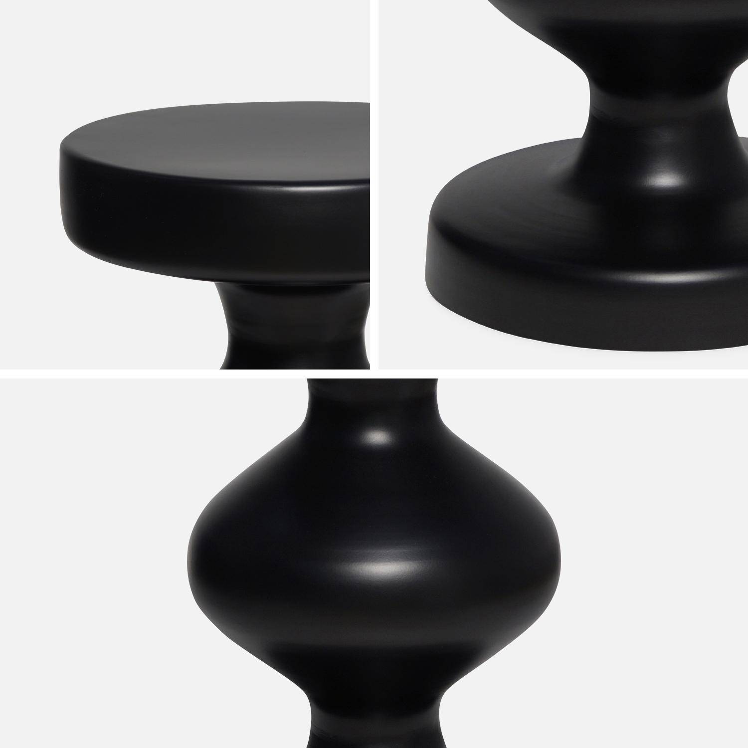 Table d'appoint, bout de canapé, table de chevet en métal, noir, Hawa Ø29,5 x H 47cm Photo4