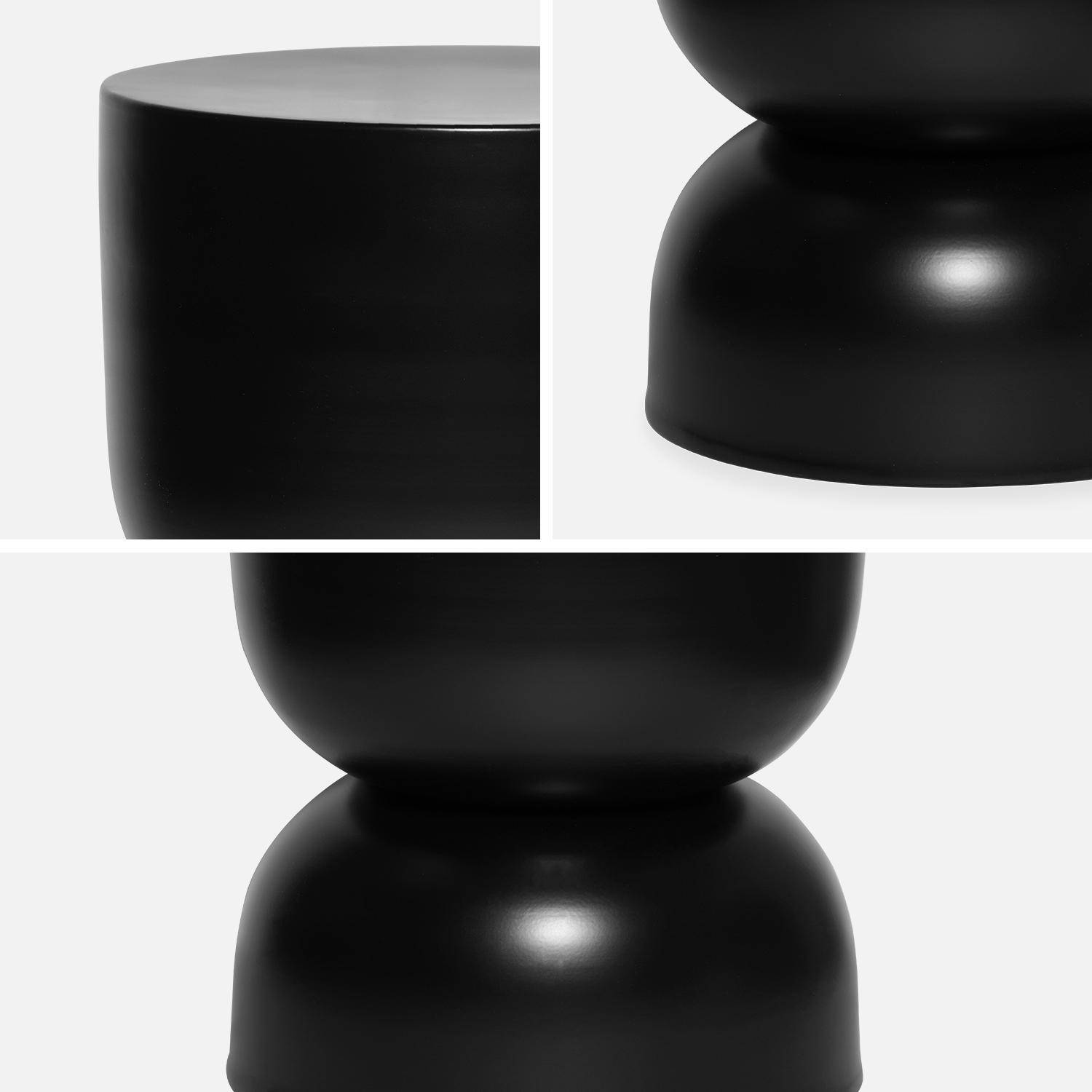 Bijzettafel, nachtkastje in metaal, zwart, Madi, Ø32 x H 42cm Photo5