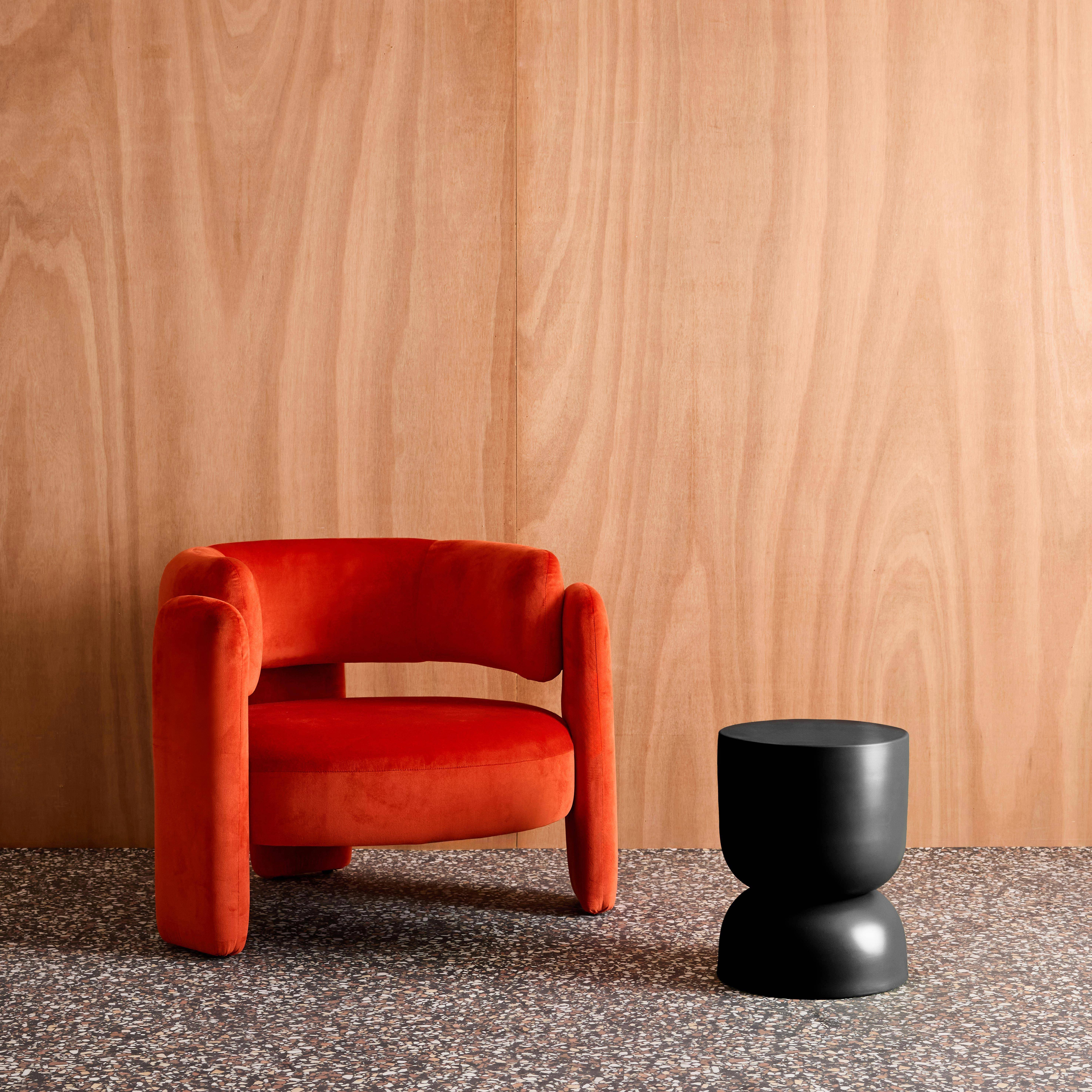 Mesa auxiliar, rincón de sofá, Mesita metal Ø32 x H42cm, Madi, Negro, 32x32x42 cm Photo3