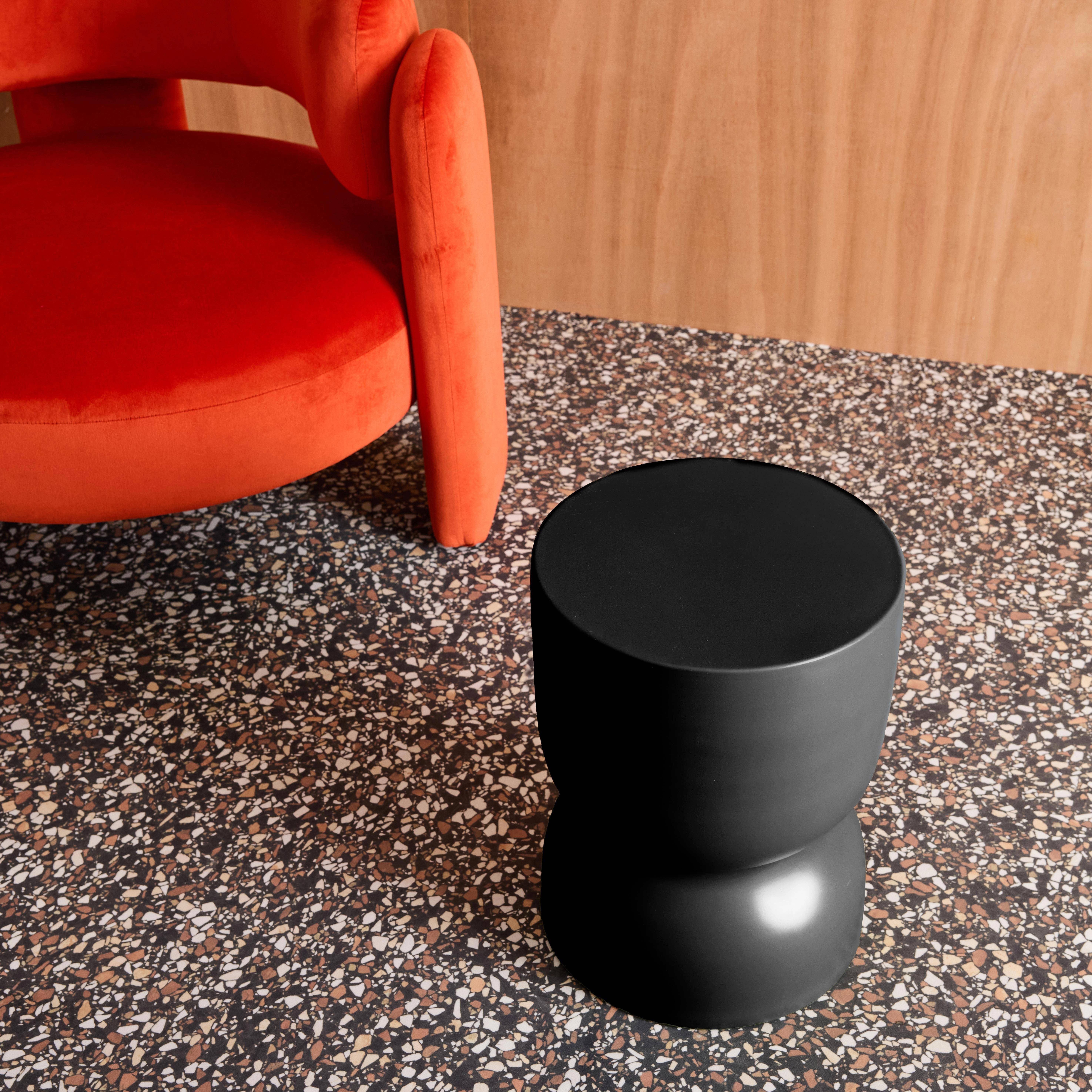 Mesa auxiliar, rincón de sofá, Mesita metal Ø32 x H42cm, Madi, Negro, 32x32x42 cm Photo4