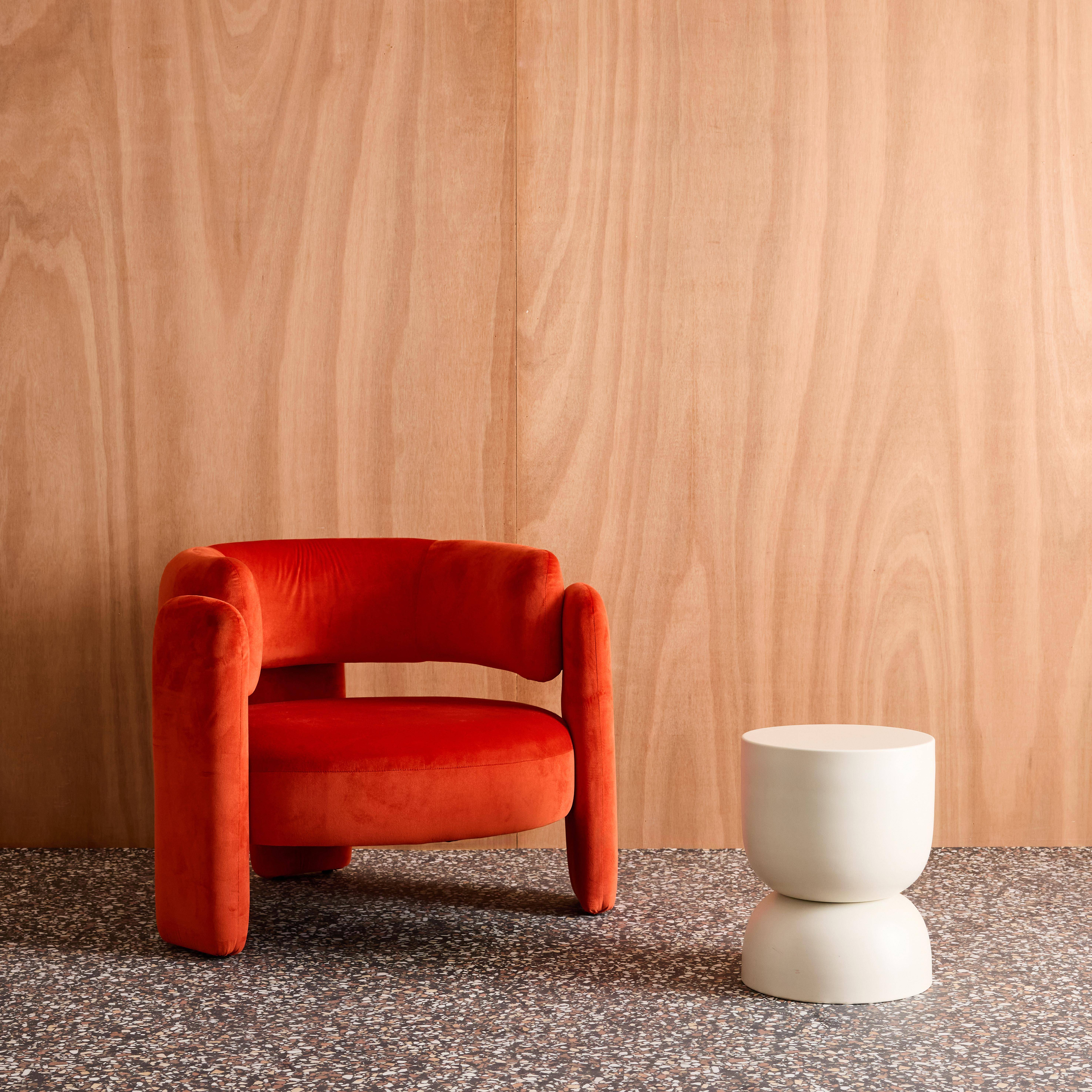 Tavolino, lato divano, comodino metallo, 42cm, Madi, Crema, 32x32x42 cm Photo2