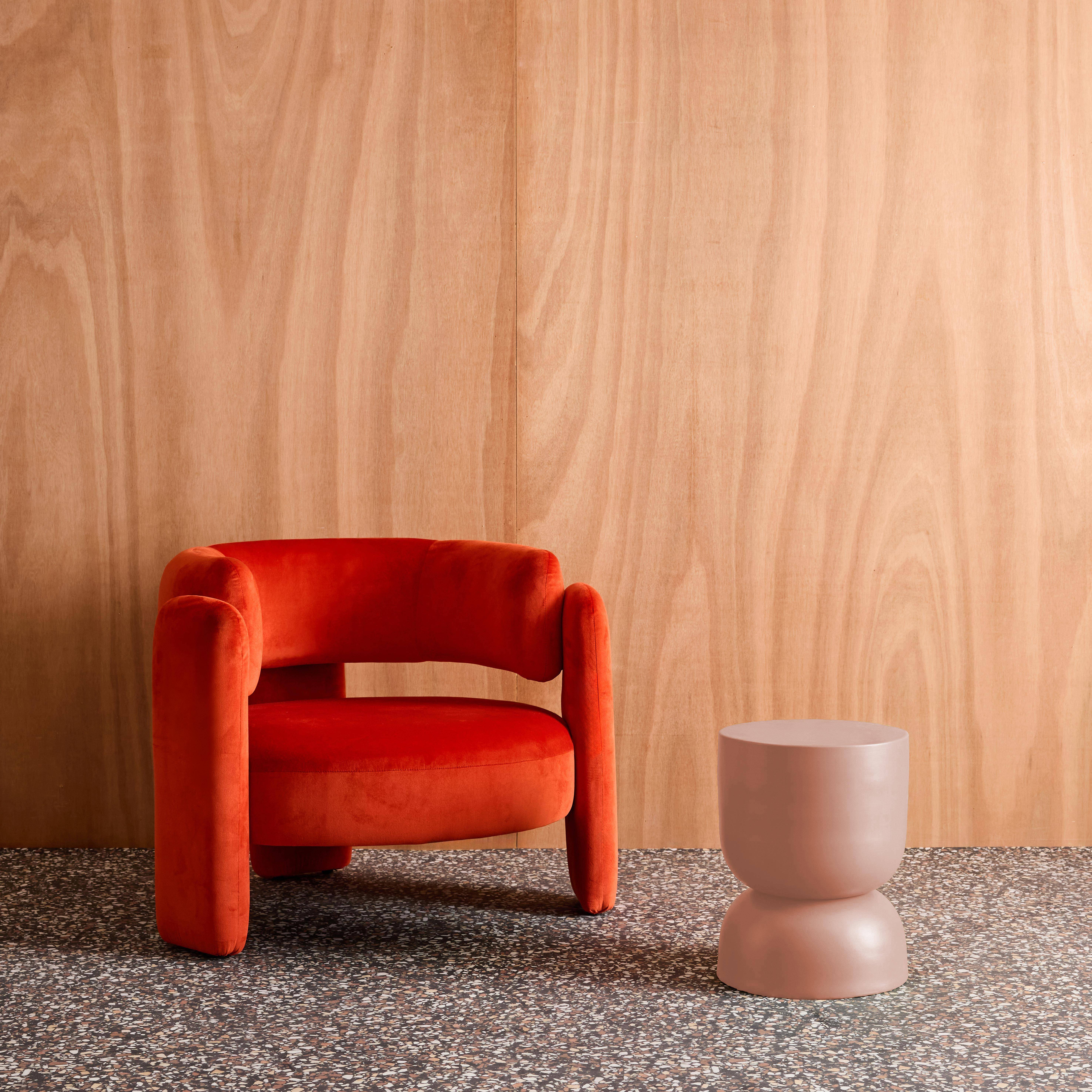 Stolik boczny, stolik nocny z metalu, różowy, Madi Ø32 x wys. 42 cm Photo3