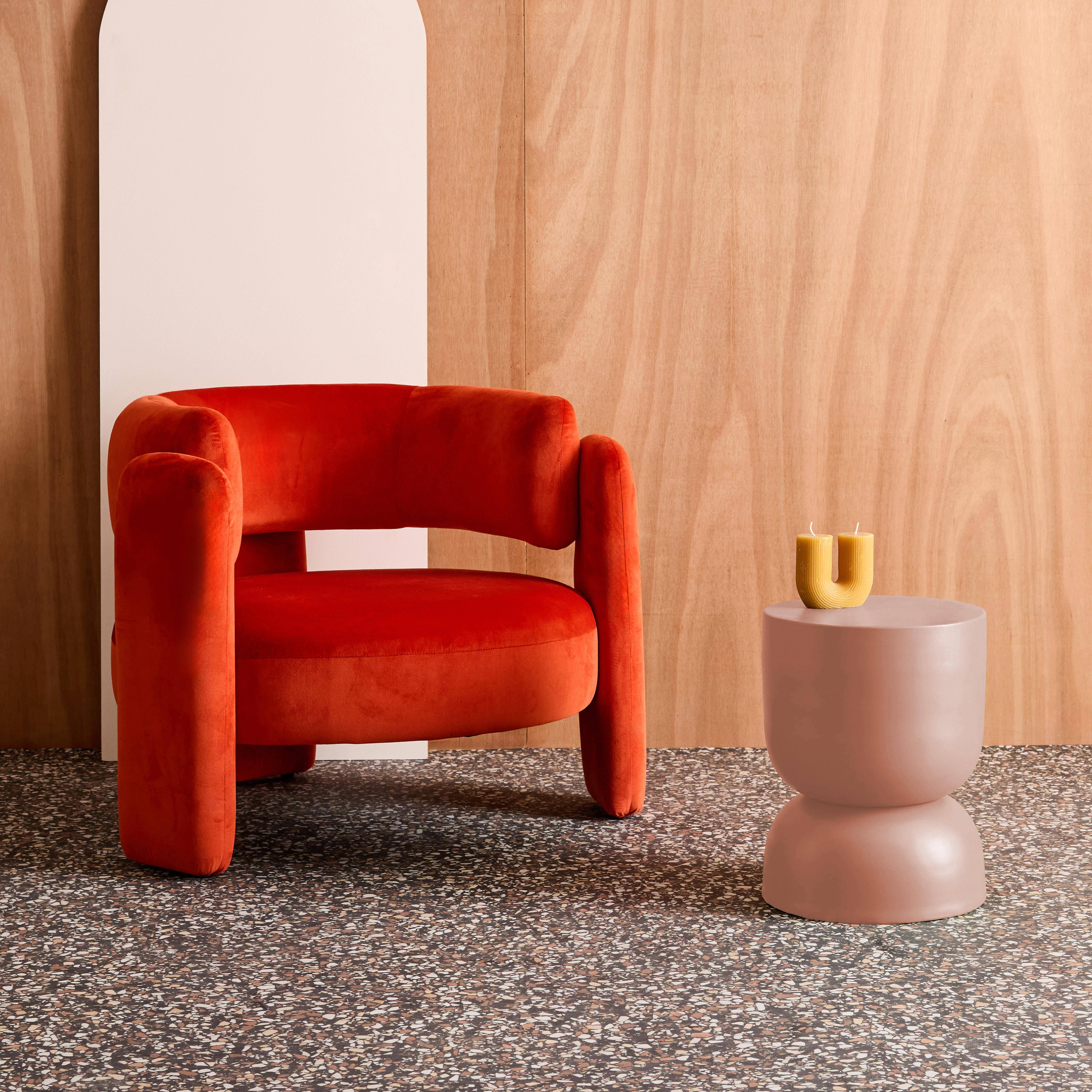 Stolik boczny, stolik nocny z metalu, różowy, Madi Ø32 x wys. 42 cm Photo2