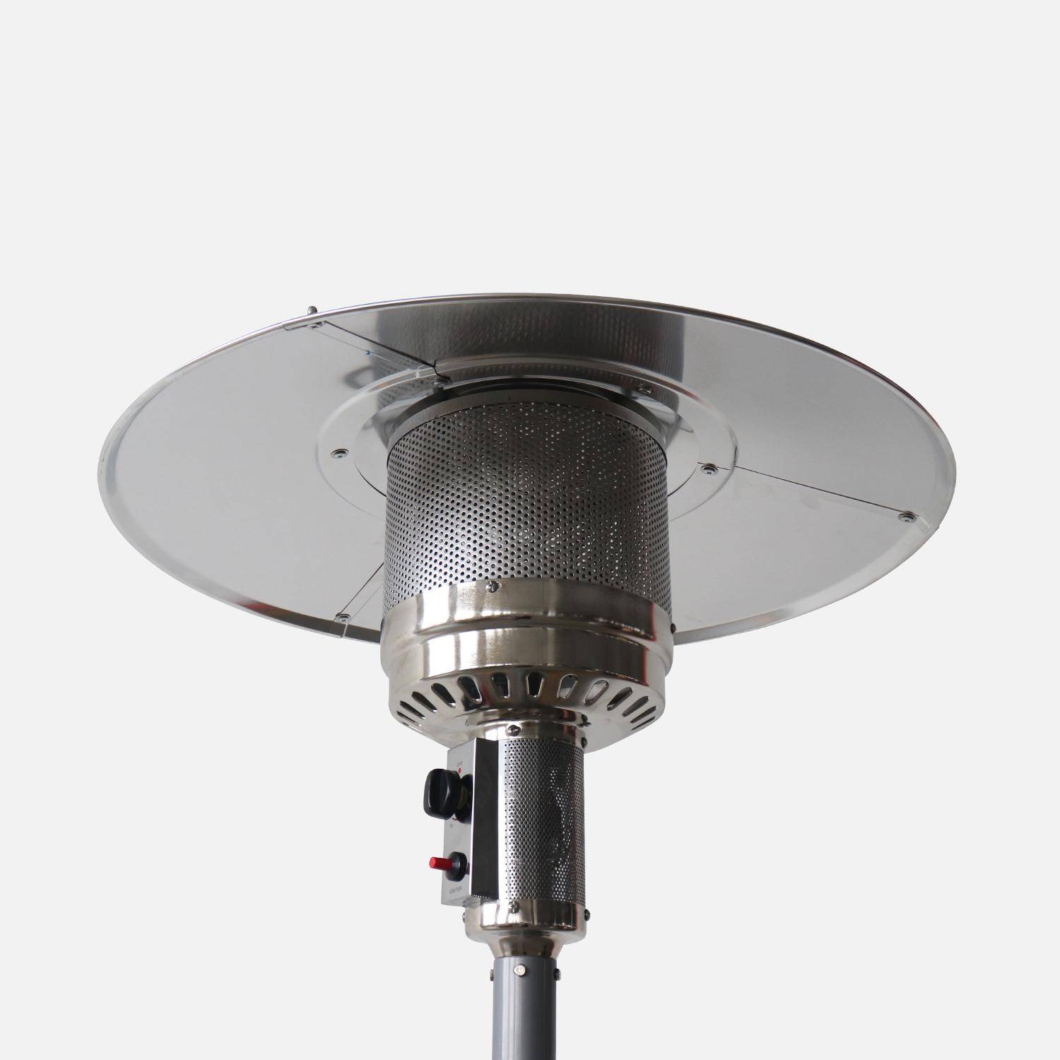 Lot de 2 chauffages d'extérieur à gaz 13kW - Siberia - Parasols chauffants, avec roulettes et stabilisateur Photo3