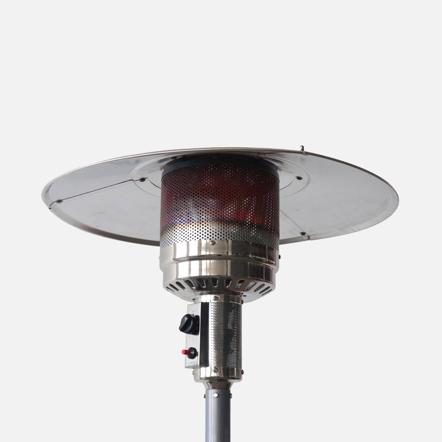 Lot de 2 chauffages d'extérieur à gaz 13kW - Siberia - Parasols chauffants, avec roulettes et stabilisateur Photo4
