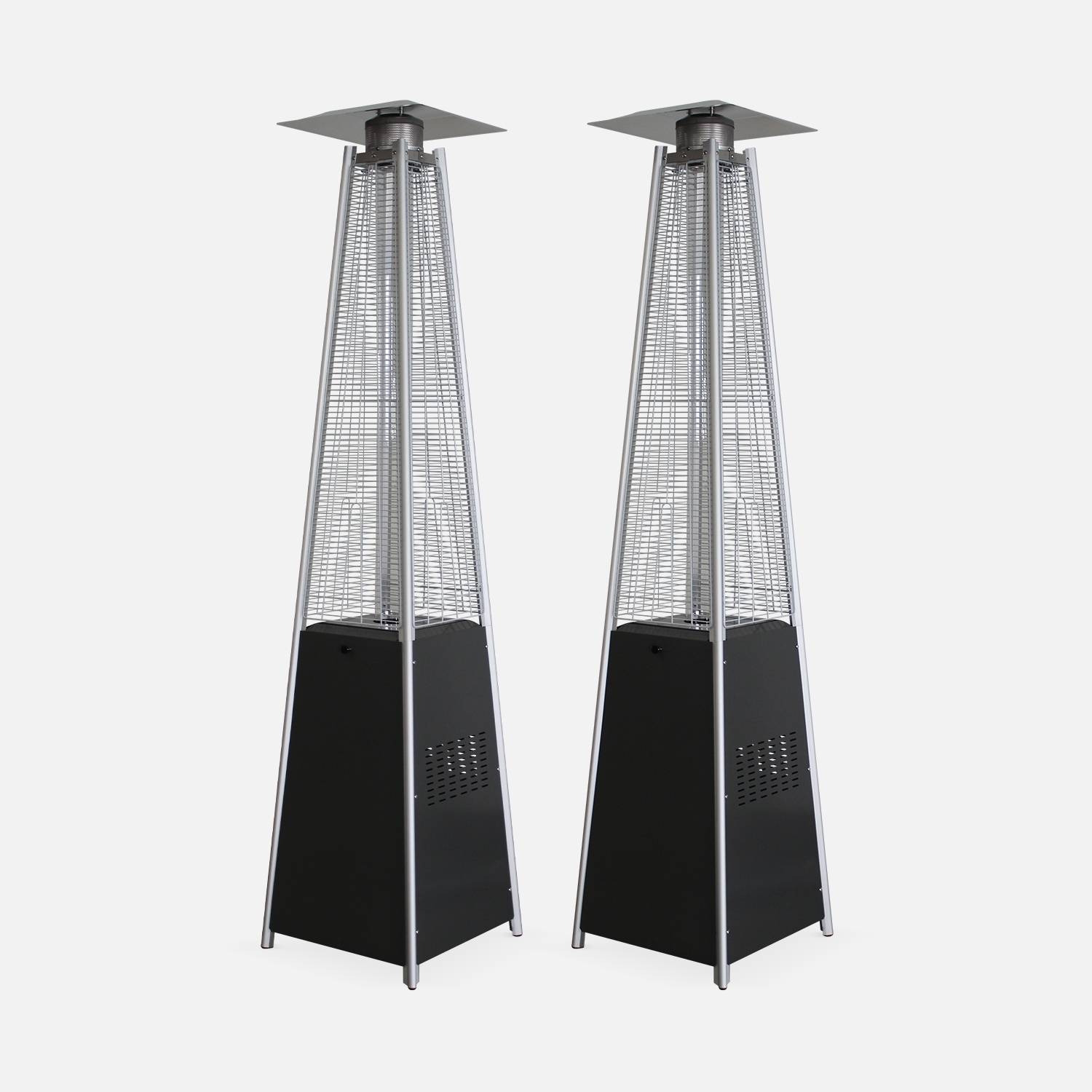 Set van 2 verwarmde parasols, donkergrijs  | sweeek