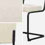 Lot de 2 chaises cantilever bouclette texturée blanc cassé, Maja, L46 x P54,5x H84,5cm Photo9