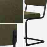 Lot de 2 chaises cantilever bouclette texturée verte, Maja, L46 x P54,5x H84,5cm Photo7